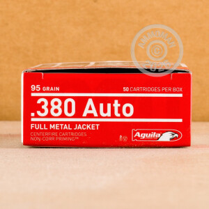 Image of the 380 ACP AGUILA 95 GRAIN FMJ (50 ROUNDS) available at AmmoMan.com.