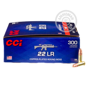 Image of the 22 LR CCI AR-TACTICAL 40 GRAIN COPPER PLATED ROUND NOSE (300 ROUNDS) available at AmmoMan.com.