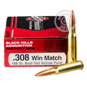 Image of the 308 BLACK HILLS MATCH 168 GRAIN HPBT (20 ROUNDS) available at AmmoMan.com.