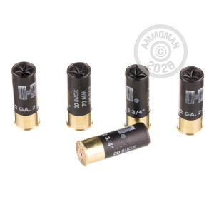 Photo detailing the 12 GAUGE HORNADY BLACK 2-3/4" 8 PELLET 00 BUCKSHOT (10 ROUNDS) for sale at AmmoMan.com.