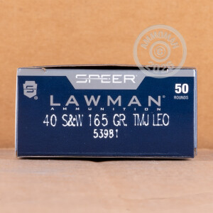 Photograph showing detail of 40 S&W SPEER LAWMAN 165 GRAIN TMJ (1000 ROUNDS)