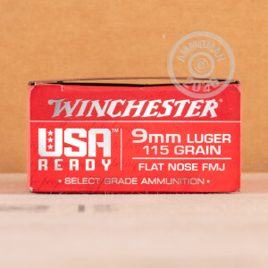 Image of 9mm Luger pistol ammunition at AmmoMan.com.