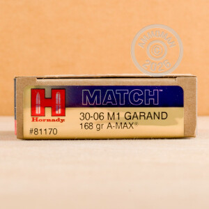 An image of 30.06 Springfield ammo made by Hornady at AmmoMan.com.