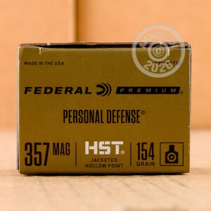 Image of 357 Magnum ammo by Federal that's ideal for home protection.