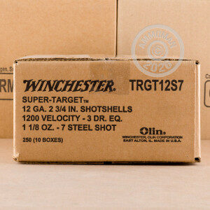Image of the 12 GAUGE WINCHESTER SUPER TARGET STEEL 2-3/4" #7 SHOT (25 ROUNDS) available at AmmoMan.com.