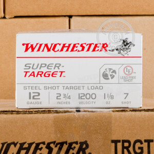 Photograph showing detail of 12 GAUGE WINCHESTER SUPER TARGET STEEL 2-3/4" #7 SHOT (25 ROUNDS)