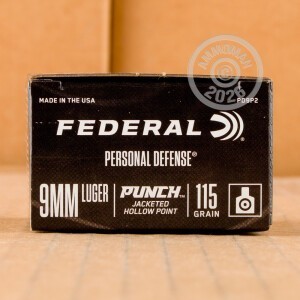 Image of the 9MM FEDERAL PUNCH 115 GRAIN JHP (20 ROUNDS) available at AmmoMan.com.