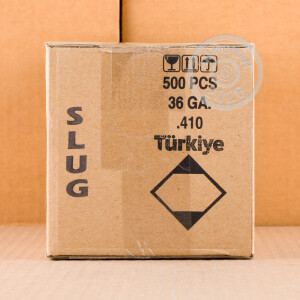 Photo detailing the 410 BORE VETERAN AMMO 2-1/2" 1/4 OZ. RIFLED SLUG (500 ROUNDS) for sale at AmmoMan.com.