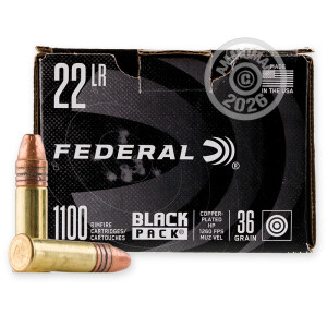 Photograph showing detail of 22 LR FEDERAL BLACK PACK 36 GRAIN CPHP (4400 ROUNDS)