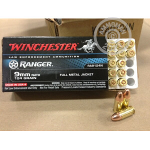 Image of 9MM WINCHESTER 124 GRAIN FULL METAL JACKET (500 ROUNDS)