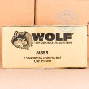 Image of 5.56x45mm ammo by Wolf that's ideal for home protection, training at the range.