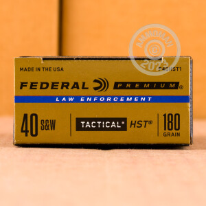 Photo detailing the .40 S&W FEDERAL HST 180 GRAIN JHP (50 ROUNDS) for sale at AmmoMan.com.