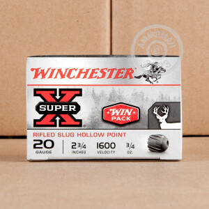 Image of the 20 GAUGE WINCHESTER SUPER-X 2-3/4“ 3/4 OZ. RIFLED SLUG HP (15 ROUNDS) available at AmmoMan.com.