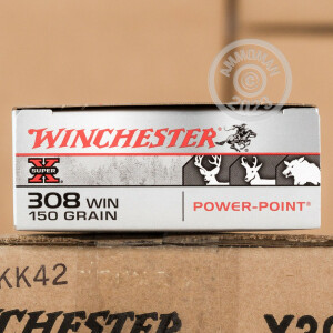 Photograph showing detail of 308 WIN WINCHESTER SUPER-X 150 GRAIN POWER-POINT (20 ROUNDS)