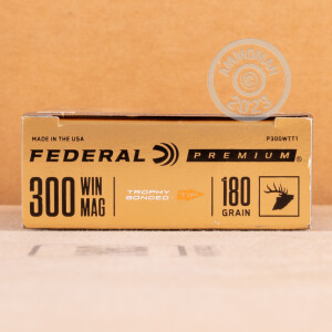 Photo detailing the 300 WIN MAG FEDERAL VITAL-SHOK 180 GRAIN TROPHY BONDED POLYMER TIP (20 ROUNDS) for sale at AmmoMan.com.