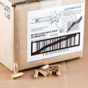 An image of 9mm Luger ammo made by Independence at AmmoMan.com.