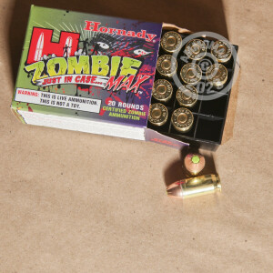 Image of the 45 ACP HORNADY Z-MAX ZOMBIE 185 GRAIN JHP (20 ROUNDS) available at AmmoMan.com.