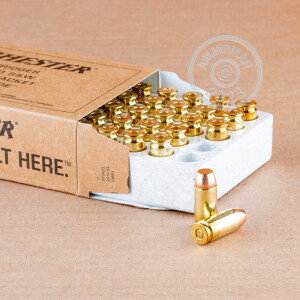 Photo detailing the 40 S&W WINCHESTER SERVICE GRADE 165 GRAIN FMJ (50 ROUNDS) for sale at AmmoMan.com.