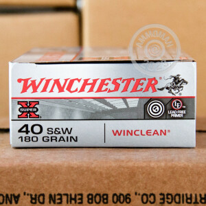 Image of the 40 S&W WINCHESTER WINCLEAN 180 GRAIN BEB (50 ROUNDS) LAW ENFORCEMENT TRADE-IN available at AmmoMan.com.
