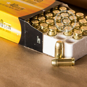 A photo of a box of Armscor ammo in .40 Smith & Wesson.