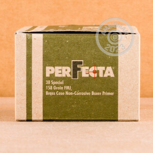 Photograph showing detail of 38 Special - 158 gr FMJ - Fiocchi Perfecta - 1000 Rounds