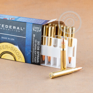 Photograph showing detail of 30-06 FEDERAL POWER-SHOK 125 GRAIN SP (20 ROUNDS)