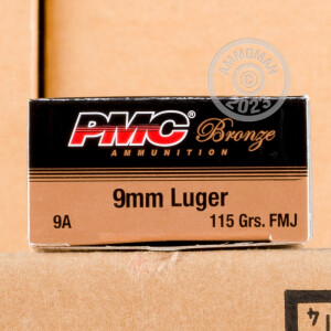 Image of 9MM LUGER PMC BRONZE 115 GRAIN FMJ (50 ROUNDS)