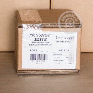 Photo of 9mm Luger FMJ ammo by Hotshot Ammunition for sale at AmmoMan.com.