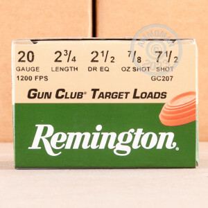 Image of 20 GAUGE REMINGTON GUN CLUB TARGET LOAD 2-3/4" 7/8 OUNCE #7.5 SHOT (25 ROUNDS)
