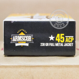 Image of .45 Automatic ammo by Armscor that's ideal for training at the range.