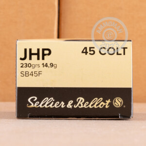 Image of the 45 LONG COLT SELLIER & BELLOT 230 GRAIN JHP (600 ROUNDS) available at AmmoMan.com.