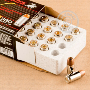 Photo detailing the .380 ACP WINCHESTER TRAIN & DEFEND 95 GRAIN JHP (20 ROUNDS) for sale at AmmoMan.com.