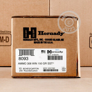 Image of 308 WIN HORNADY SST 150 GRAIN PT (20 ROUNDS)