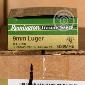 Image of 9MM REMINGTON GOLDEN SABER 124 GRAIN JACKETED HOLLOW POINT (25 ROUNDS)