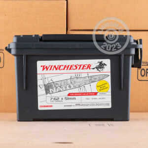 Photo detailing the 7.62 NATO WINCHESTER AMMO CAN 147 GRAIN FMJ (240 ROUNDS) for sale at AmmoMan.com.