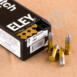  rounds of .22 Long Rifle ammo with Lead Flat Nose bullets made by Eley.