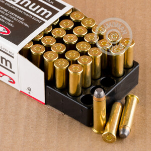 Image of 357 Magnum ammo by Aguila that's ideal for home protection, hunting wild pigs, training at the range.