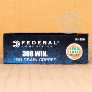 Photograph showing detail of 308 WIN FEDERAL POWER-SHOK COPPER 150 GRAIN SCHP (200 ROUNDS)
