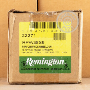Image of 38 SPECIAL REMINGTON PERFORMANCE WHEELGUN 158 GRAIN LSWC (500 ROUNDS)