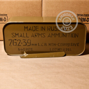 Image of the 7.62X39MM TULA 122 GRAIN FULL METAL JACKET (640 ROUNDS) available at AmmoMan.com.