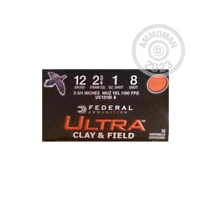 Photograph showing detail of 12 GAUGE FEDERAL ULTRA CLAY & FIELD 2-3/4" #8 SHOT (25 ROUNDS)