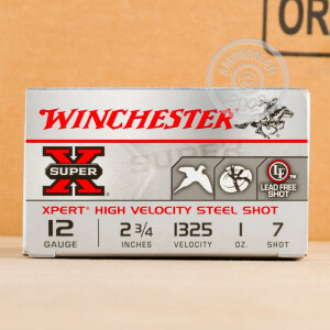 Image of the 12 GAUGE WINCHESTER SUPER-X 2-3/4" #7 STEEL SHOT (25 ROUNDS) available at AmmoMan.com.