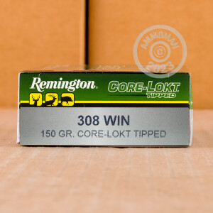Image of the 308 WIN REMINGTON CORE-LOKT TIPPED 150 GRAIN POLYMER TIP (20 ROUNDS) available at AmmoMan.com.