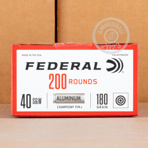 Image of the 40 S&W FEDERAL CHAMPION 180 GRAIN FMJ (200 ROUNDS) available at AmmoMan.com.