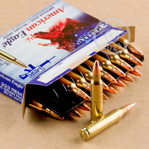Image of 223 Remington ammo by Federal that's ideal for training at the range.