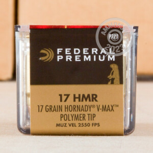 Photograph showing detail of 17 HMR FEDERAL 17 GRAIN V-MAX (50 ROUNDS)