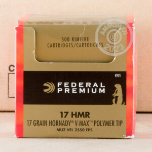 Image of the 17 HMR FEDERAL 17 GRAIN V-MAX (50 ROUNDS) available at AmmoMan.com.