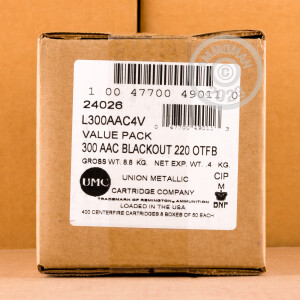 A photo of a box of Remington ammo in 300 AAC Blackout.