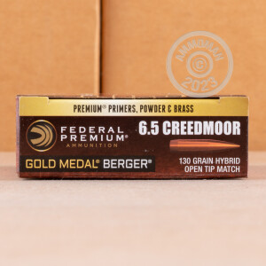 Image of 6.5MM CREEDMOOR ammo by Federal that's ideal for precision shooting.