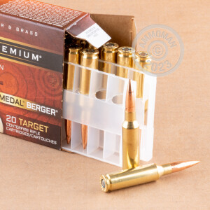 A photograph of 20 rounds of 130 grain 6.5MM CREEDMOOR ammo with a Open Tip Match bullet for sale.